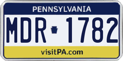 PA license plate MDR1782