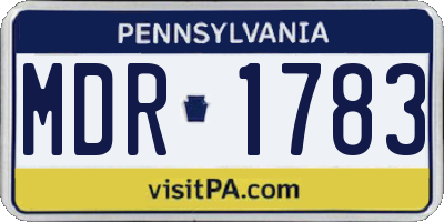 PA license plate MDR1783