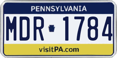 PA license plate MDR1784