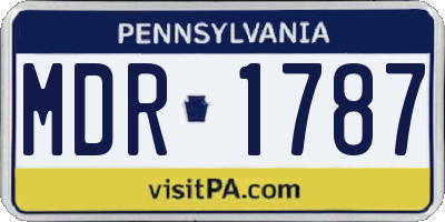 PA license plate MDR1787