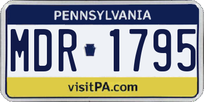 PA license plate MDR1795