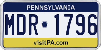 PA license plate MDR1796