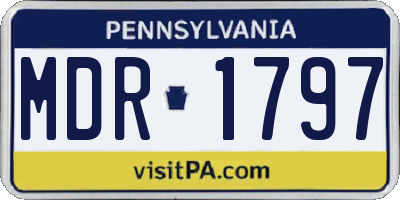 PA license plate MDR1797
