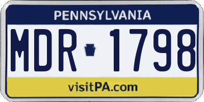 PA license plate MDR1798