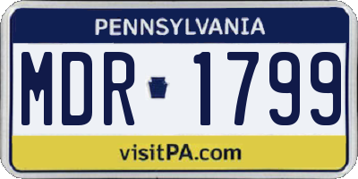 PA license plate MDR1799