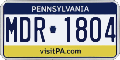 PA license plate MDR1804