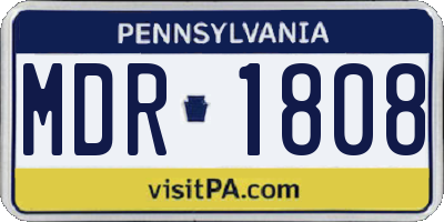 PA license plate MDR1808