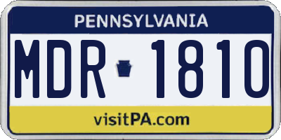 PA license plate MDR1810