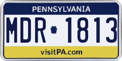 PA license plate MDR1813