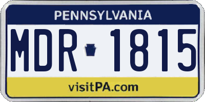 PA license plate MDR1815