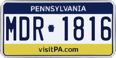 PA license plate MDR1816