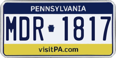 PA license plate MDR1817