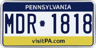 PA license plate MDR1818