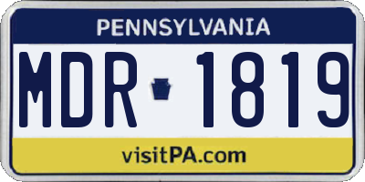 PA license plate MDR1819