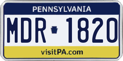PA license plate MDR1820