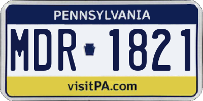 PA license plate MDR1821