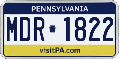 PA license plate MDR1822