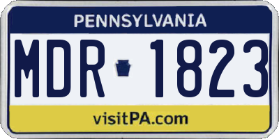 PA license plate MDR1823
