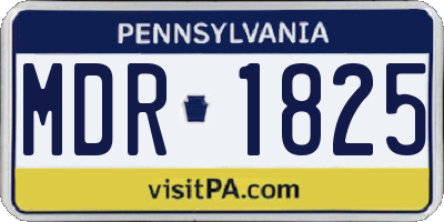 PA license plate MDR1825