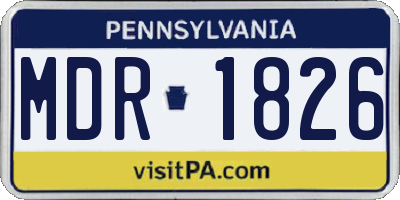 PA license plate MDR1826