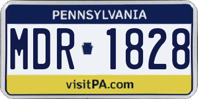 PA license plate MDR1828
