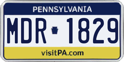 PA license plate MDR1829