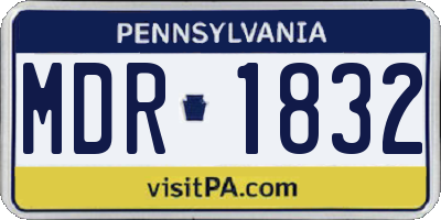 PA license plate MDR1832