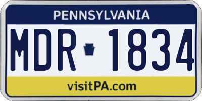 PA license plate MDR1834