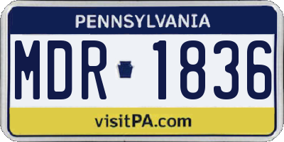 PA license plate MDR1836