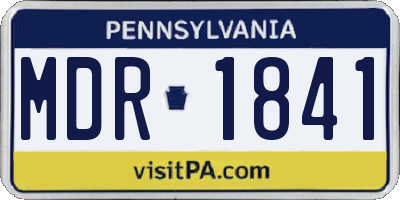 PA license plate MDR1841