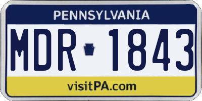 PA license plate MDR1843