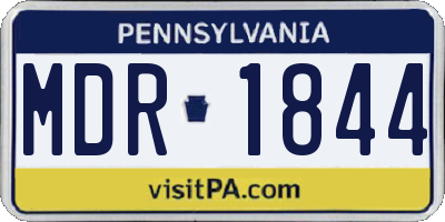 PA license plate MDR1844