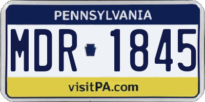 PA license plate MDR1845