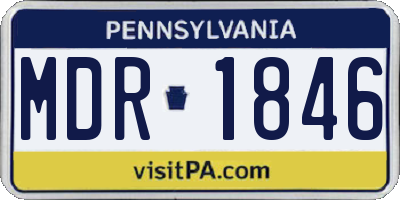 PA license plate MDR1846