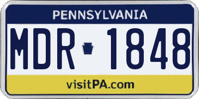 PA license plate MDR1848