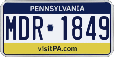 PA license plate MDR1849