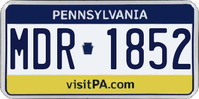 PA license plate MDR1852