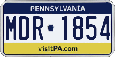 PA license plate MDR1854