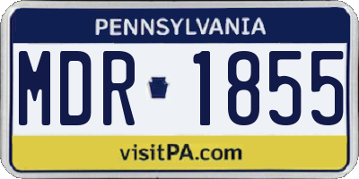PA license plate MDR1855