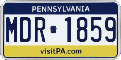 PA license plate MDR1859