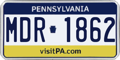 PA license plate MDR1862