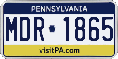 PA license plate MDR1865