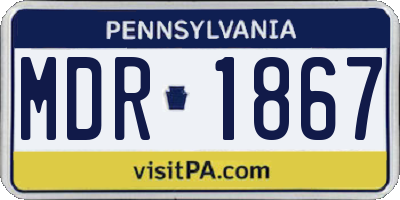 PA license plate MDR1867