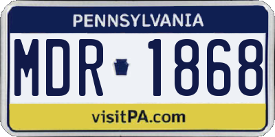 PA license plate MDR1868