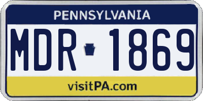PA license plate MDR1869