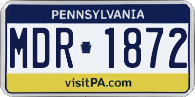 PA license plate MDR1872