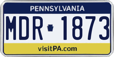 PA license plate MDR1873