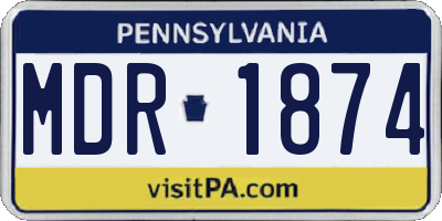 PA license plate MDR1874