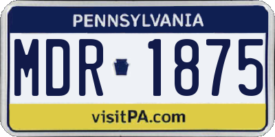 PA license plate MDR1875