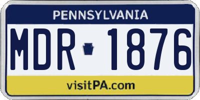 PA license plate MDR1876
